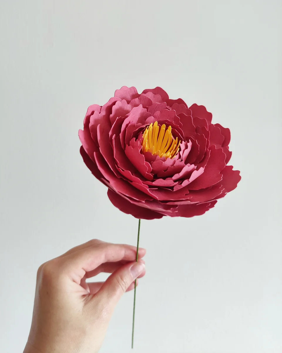Pivoine en papier rose vénitien